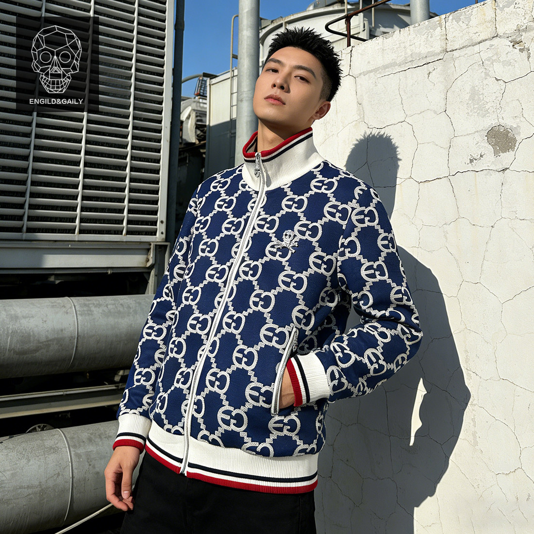 男士休闲外套夹克秋季新款立领高端潮流棒球服短款风衣男装上衣