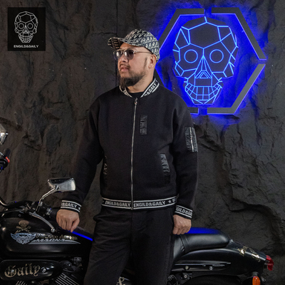 金刚铁甲骷髅头原创潮牌美式复古拉链立领开衫男士外套2025新款