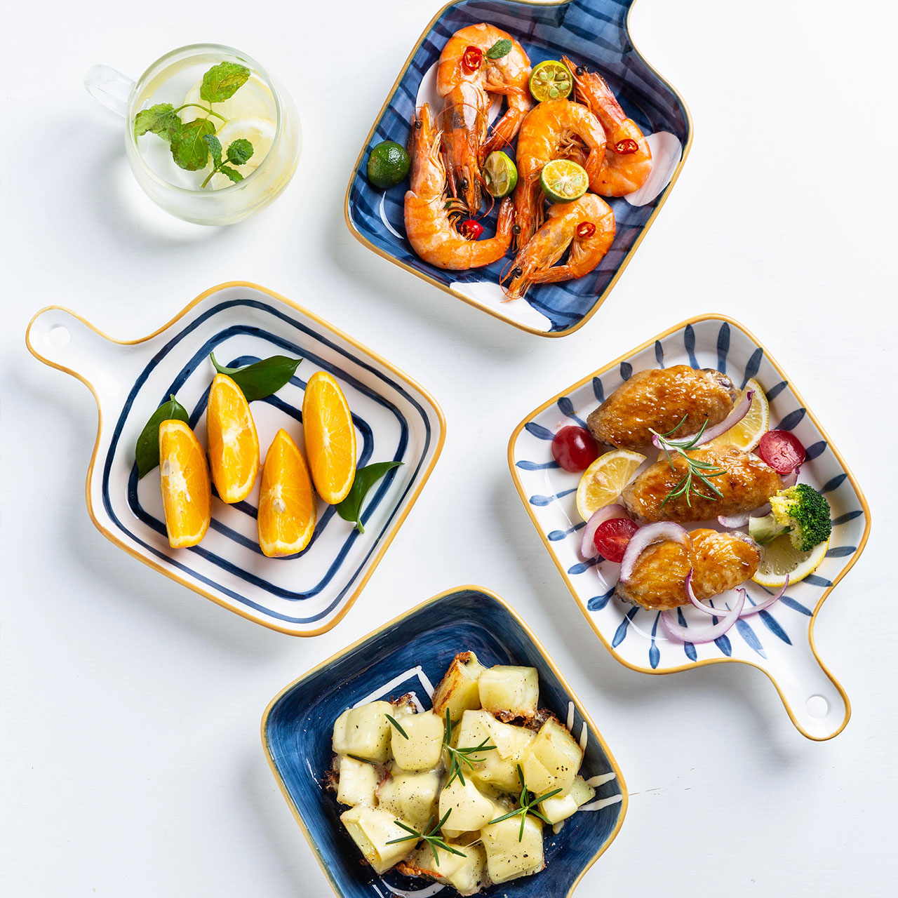Modern housewives Japanese tableware ceramic baking plate household dish