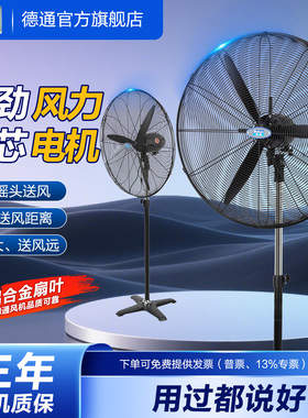 德通风扇强力风扇三档调速落地式工业风扇摇头牛角电风扇DF650-TA