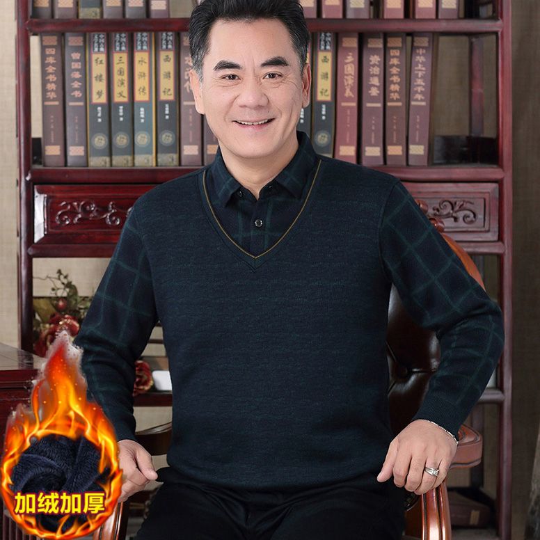 老年人冬装男士加绒加厚