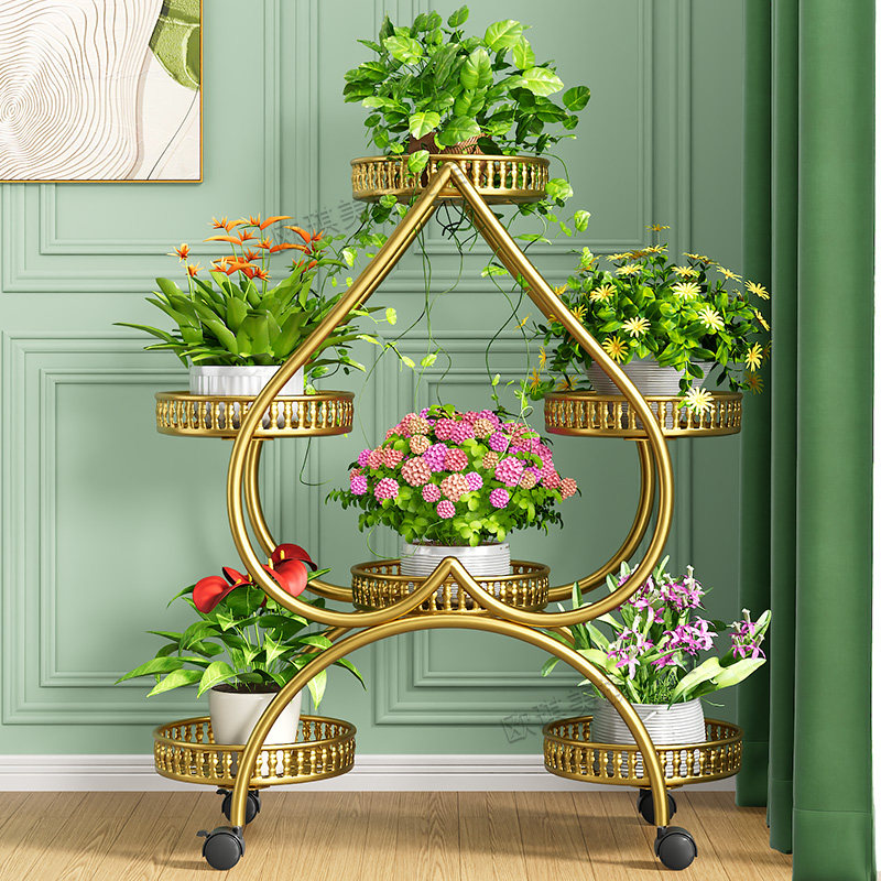 花架子客厅落地式室内家用阳台置物架多层铁艺绿萝植物摆放花盆架