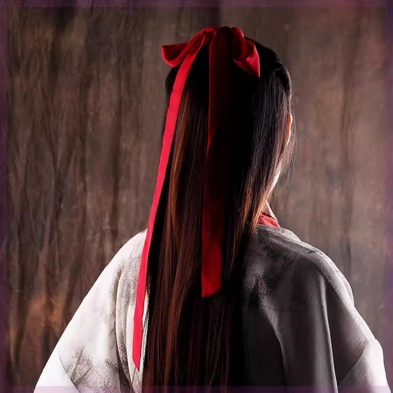 古风发带女汉服飘带红色丝带马面裙头饰绑发头绳儿童发饰古装腰带