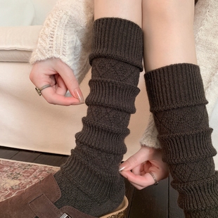 袜子女中长筒袜外穿潮白色小腿袜秋冬搭配勃肯鞋日系复古堆堆袜子