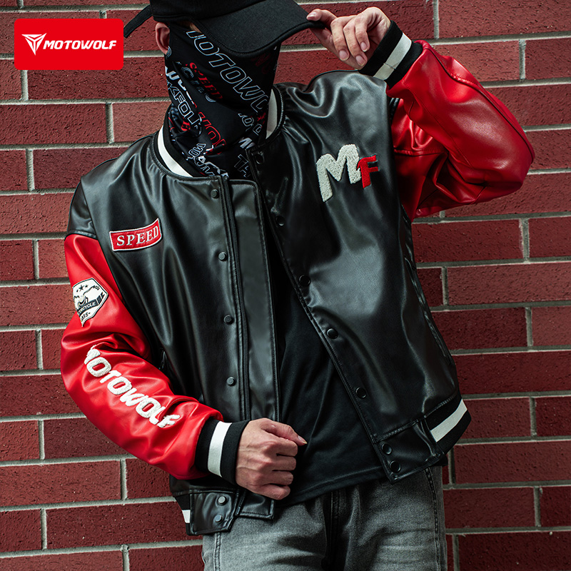 摩多狼潮流骑行夹克皮衣