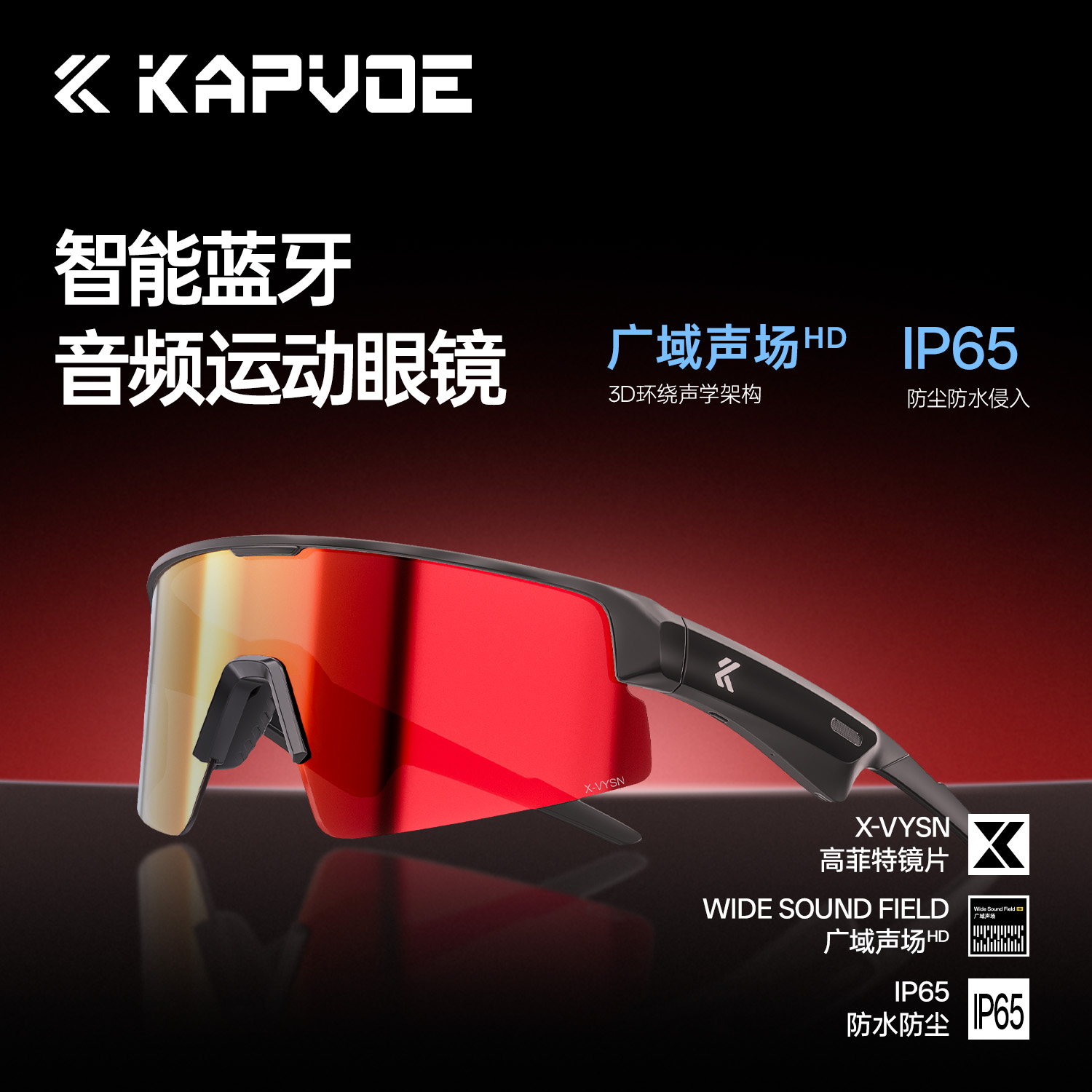KAPVOE卡普沃音擎蓝牙运动眼镜