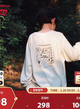 New Balance nb童装儿童男女春秋圆领印花休闲长袖T恤ND7DF31073