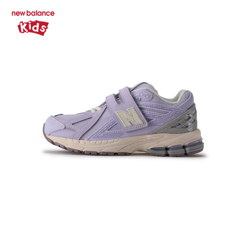 New Balance nb童鞋男女4-7岁中童秋萌紫网面缓震运动鞋PV1906ES