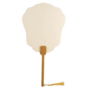 加厚宣纸团扇空白扇子绘画扇国画古风白色纸扇diy材料包白扇面纸