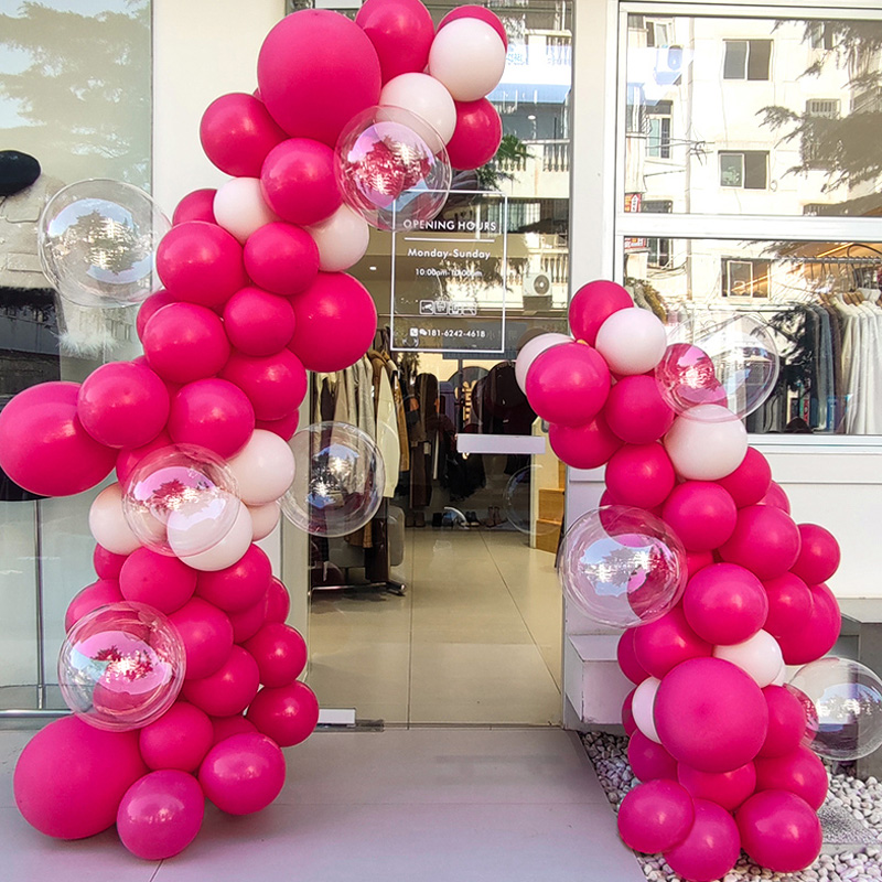 周年庆场景布置气球半拱门美容院