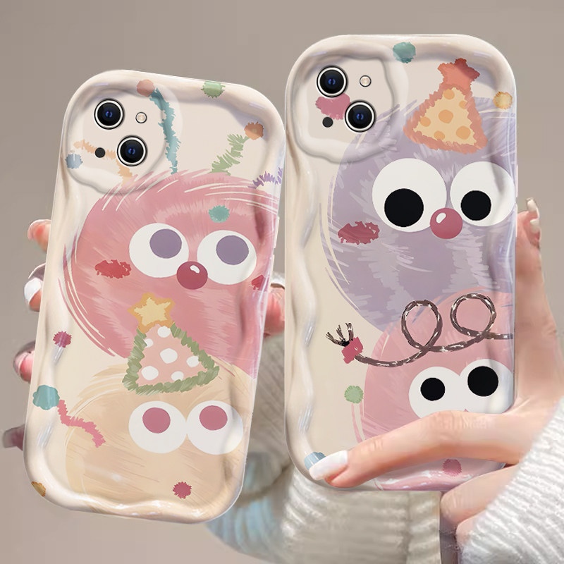 适用苹果15Promax手机壳14新款iphone13全包12mini可爱11怪兽煤球XR卡通8plus防摔6s情侣7保护套SE23潮流高级