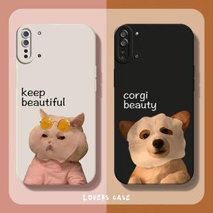 适用于OPPOK7手机壳新款女K7X硅胶全包OPPO卡通创意面膜猫狗PERM00高级感ins不会撞壳的情侣款防摔保护套潮牌