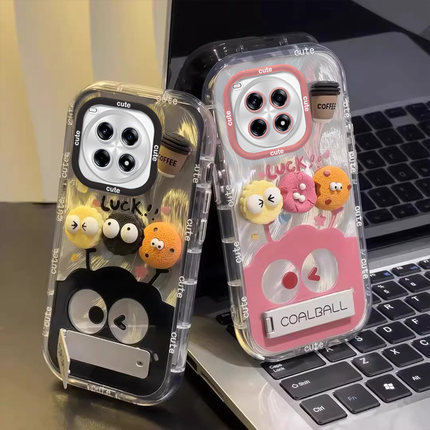 适用一加ACE3pro手机壳新款女ONEplus卡通创意ACE3硅胶ACE2V咖啡煤球ACE竞速版1加11R保护套一加12羽纱泡芙壳