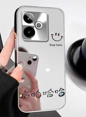适用笑脸哈哈realmeGT7pro手机壳真我GT6电镀NEO5SE镜面neo3全包GT2大师探索版V60防摔V50保护套13新款12女11