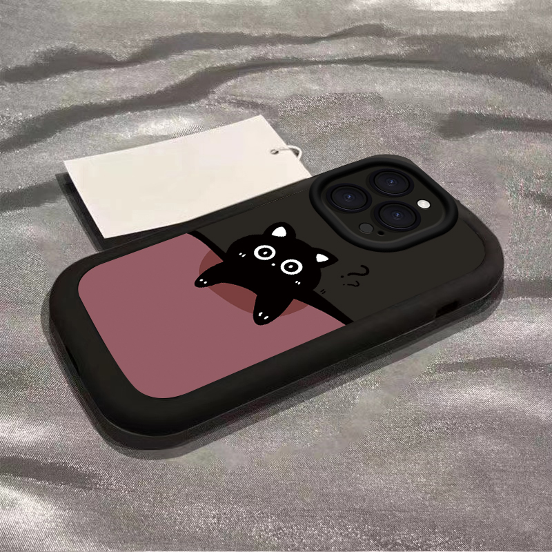 苹果15ProMax手机壳硅胶问号猫咪