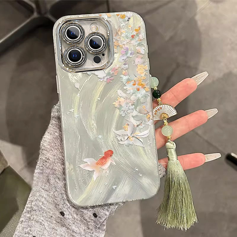 适用苹果系列桂花锦鲤手机壳