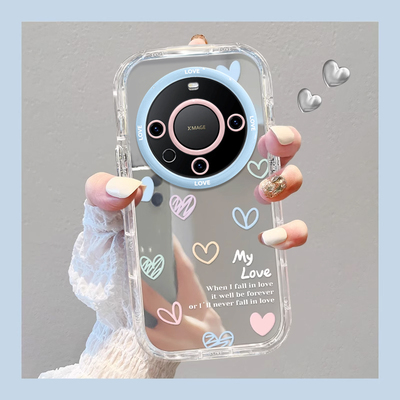 华为mate系列手机壳硅胶彩色爱心