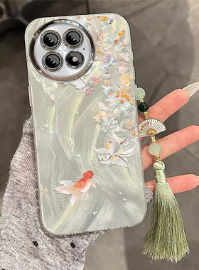 适用桂花锦鲤一加13T手机壳12奢华11羽纱镜头膜全包ACE5至尊版防摔3V保护套2V新款oneplus高级女竞速版专用外