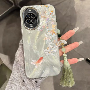 适用桂花锦鲤华为nova14手机壳13pro轻奢12Ultra羽纱11se全包10防摔9保护套8新款7高级女6专用5带挂绳活力版