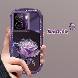 适用于iQOOZ7手机壳新款vivoiQOOZ7X镜头全包硅胶软壳vivo不会撞壳的晶莹玫瑰ins高级感防摔保护套