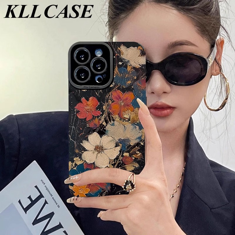 适用苹果系列泼墨花手机壳