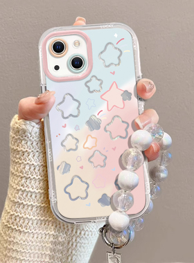 适用苹果16手机壳iPhone15Promax新款IP13羽纱14PRO泡芙壳12mini星星11防摔xs保护套8Plus女SE3二代6s可爱ins