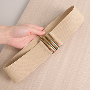 卡其专用羽绒服腰带百搭束腰女宽松紧腰封弹力大衣连衣裙美拉德风