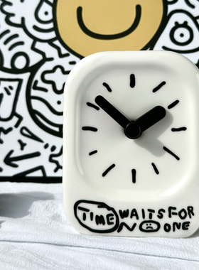 bmix x inap台式静音钟表家用摆件桌面小台钟卧室床头闹钟ins礼物