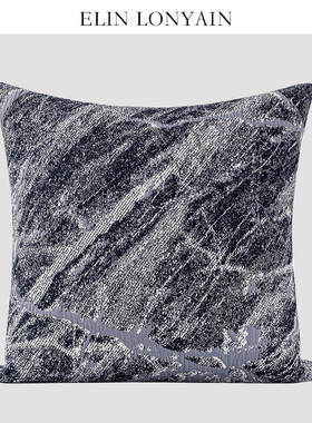 ELIN LONYAIN现代简约蓝紫色抽象立体肌理靠垫抱枕样板房方枕腰枕