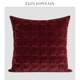 ELIN LONYAIN现代简约轻奢酒红色几何绗缝靠垫抱枕样板房沙发方枕