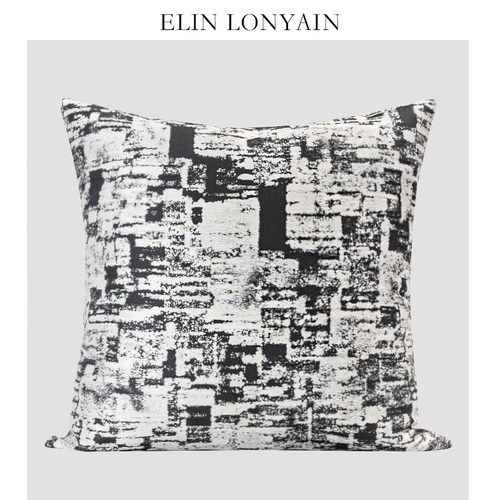 ELINLONYAIN轻奢黑白抽象抱枕