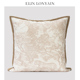 ELIN LONYAIN简约咖色森林印花图案靠垫抱枕样板房客厅沙发方腰枕