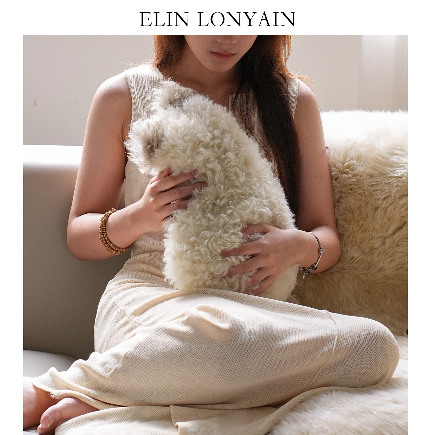 珑衍家居米咖进口天然羊毛小猫靠垫抱枕毛绒猫咪客厅沙发可爱腰枕