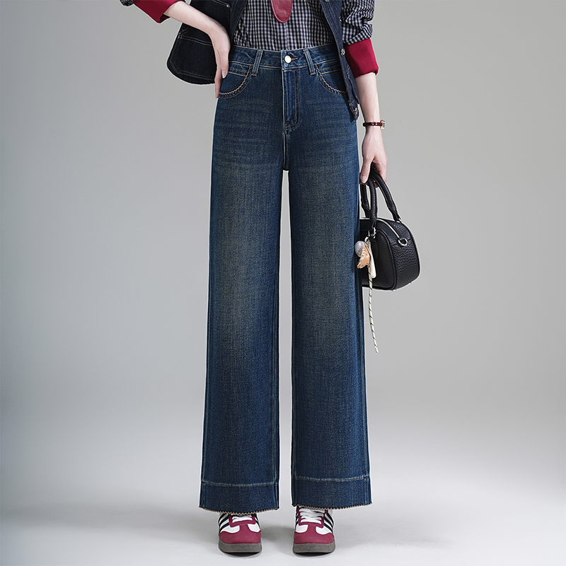 梦舒雅2025新款直筒牛仔裤秋冬