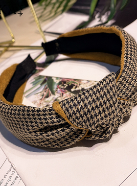 网红2023春秋新款打结发箍女宽边洗脸百搭外出发窟头箍韩版复古女