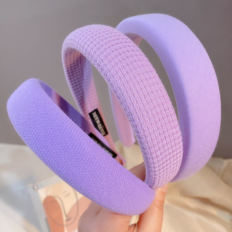 韩国ins紫色系盘发发箍女压发发卡海绵增高头箍发饰头饰品百搭女