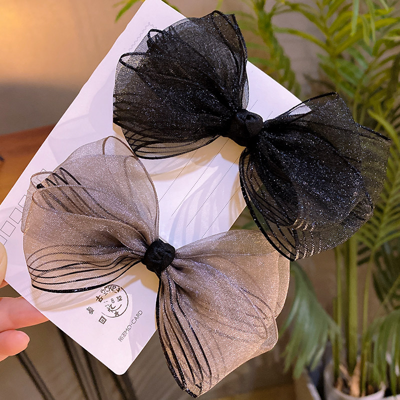 发夹头饰发卡顶夹弹簧夹头花夹子蕾丝成人蝴蝶结韩版鸭嘴夹甜美范