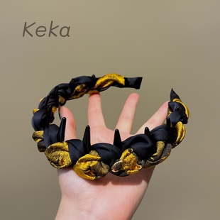 韩国高颅顶波浪发箍女2025新款气质百搭高级感带齿防滑显脸小头箍