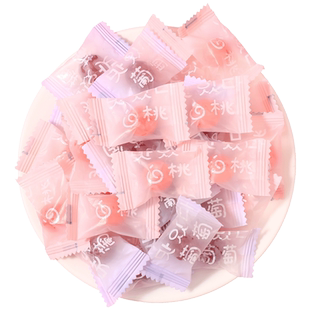 高颜值白桃糖水果味硬糖零食小吃糖果礼包葡萄味包装喜糖散装批发