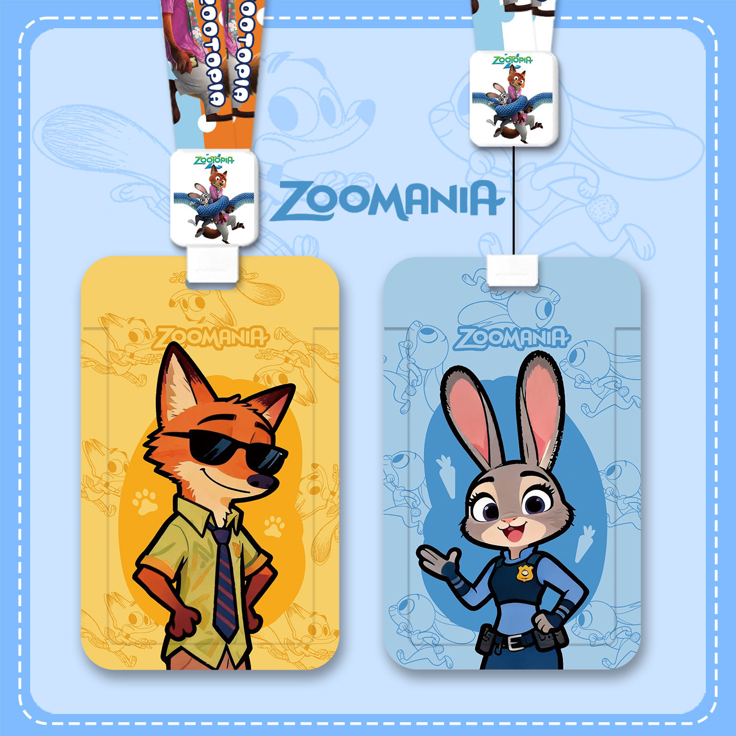 尼克·皮夹克先生舒迪·白菜心小姐情侣卡套伸缩易拉扣卡套证件套身份