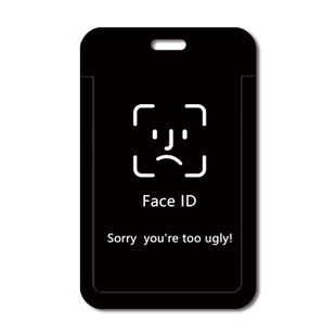 创意苹果人脸识别卡套带伸缩扣挂绳工号牌硬工牌防丢公交学生饭卡保护套门禁公司校园证卡套易拉扣挂脖证件套