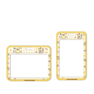 可爱布丁狗双面透明卡套弹簧绳校园学生卡饭卡工作牌医生护士老师市民卡身份证公交地铁卡弹簧绳保护壳硬