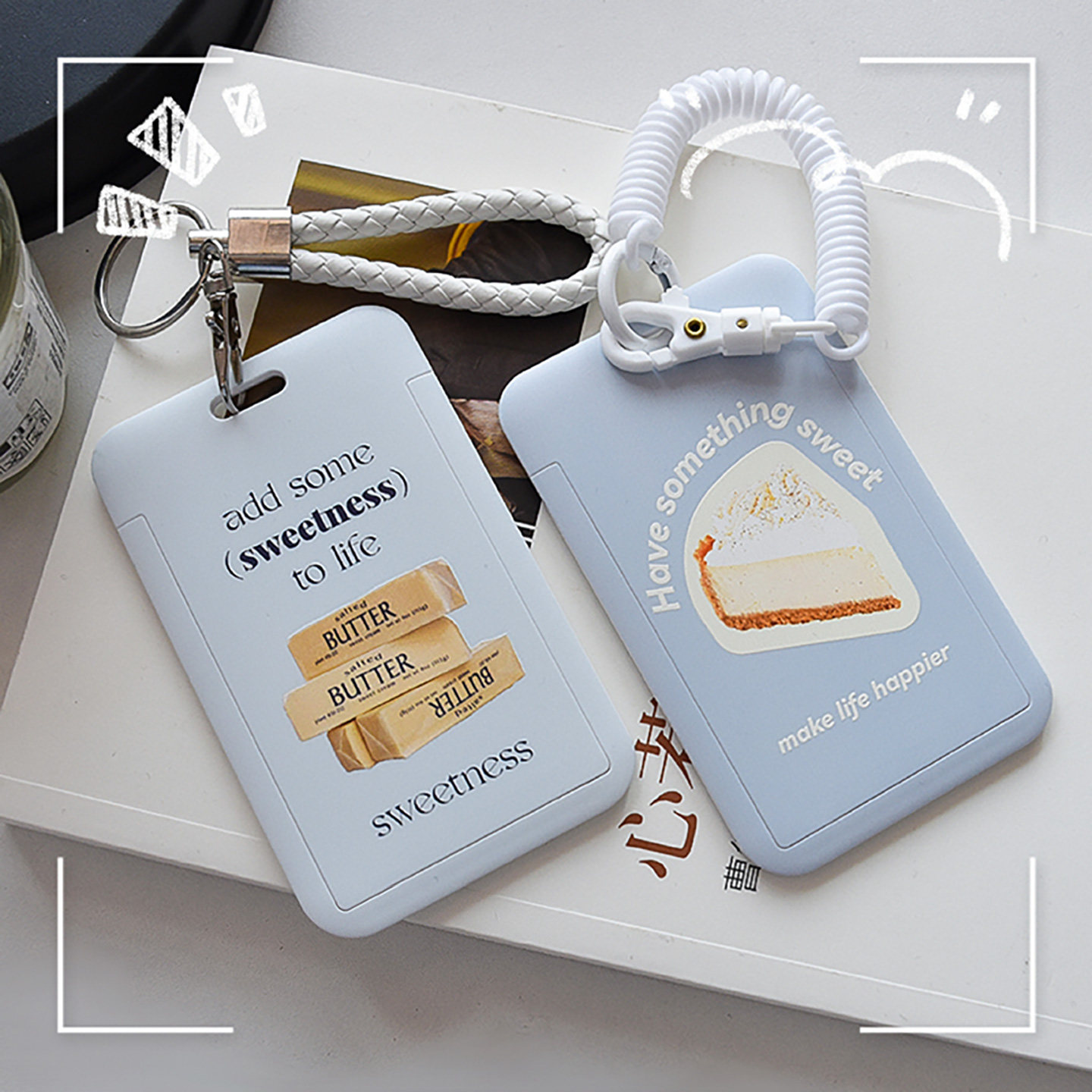 海盐蓝INS风高颜值简约硬壳  市民卡学生校园饭卡地铁公交卡包门