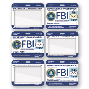 卡套接送卡工牌FBI校园卡通保护壳易拉扣工作证护士胸牌医生证件工牌可伸缩夹扣公交卡套横板可爱创意学生绳