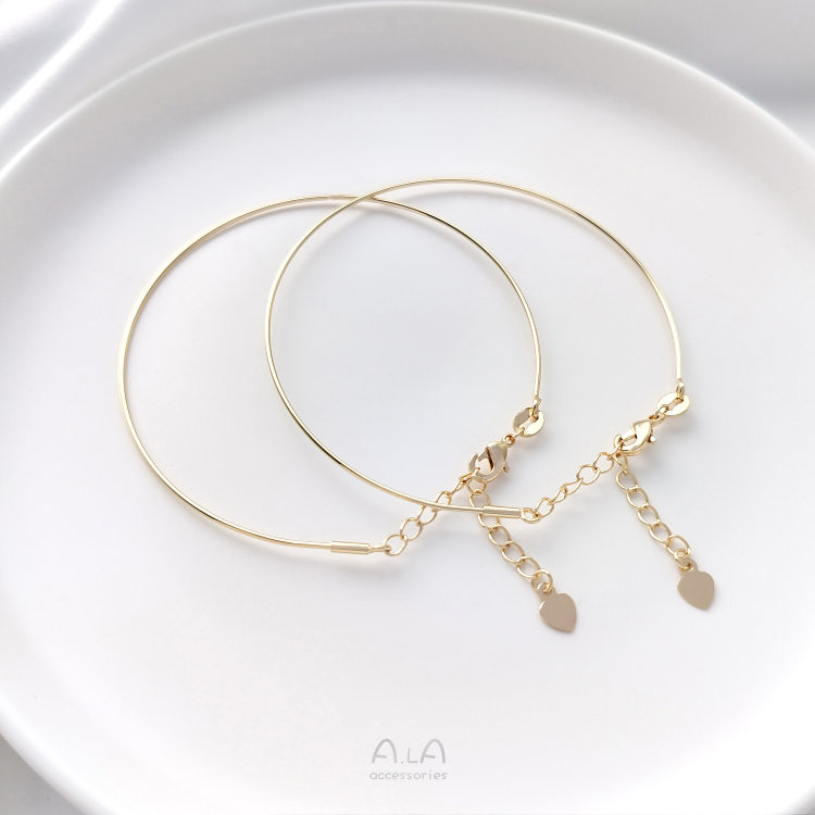 색상 보존 14K 금 코팅 나사 구리 와이어 얇은 팔찌 수제 DIY 웨어러블 페르시 팔찌 쥬얼리 재료 주요 액세서리