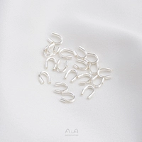 K16-4 Silver 4x5mm U-образная пряжка (10 штук)