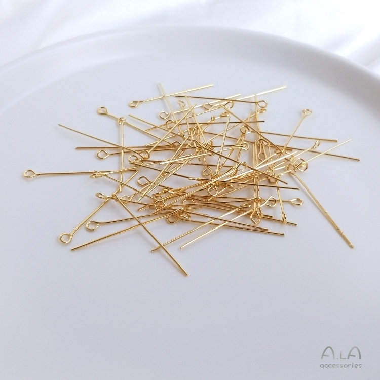 18K14K 실버 색상 보존 금 덮인 액세서리 9 자 바늘 구슬 바늘 둥근 머리 T 바늘 DIY 귀걸이 쥬얼리 펜던트 소재