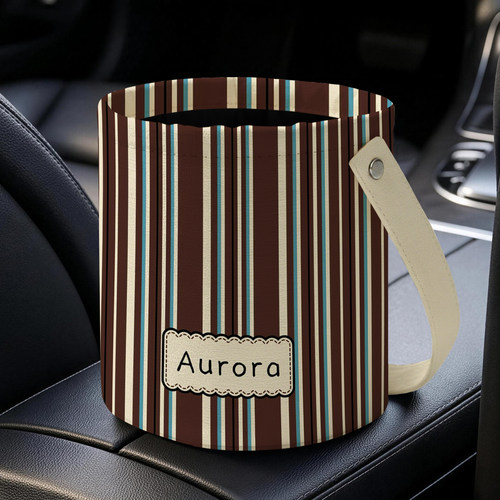 Aurora 棕蓝条纹汽车收纳筐挂袋车内后排车载收纳多功能通用款A68