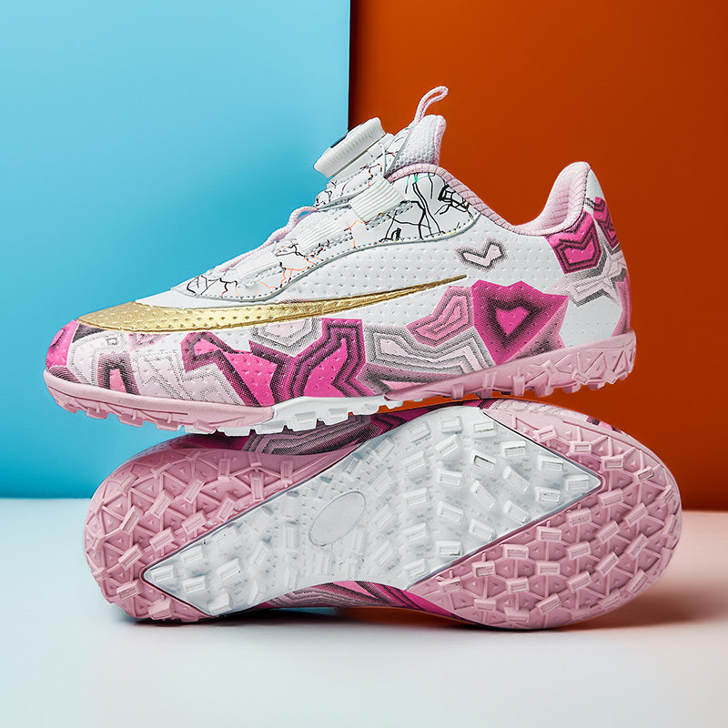 回力旋转扣儿童足球鞋女孩tf小碎钉人工草坪防滑小学生专用训练鞋