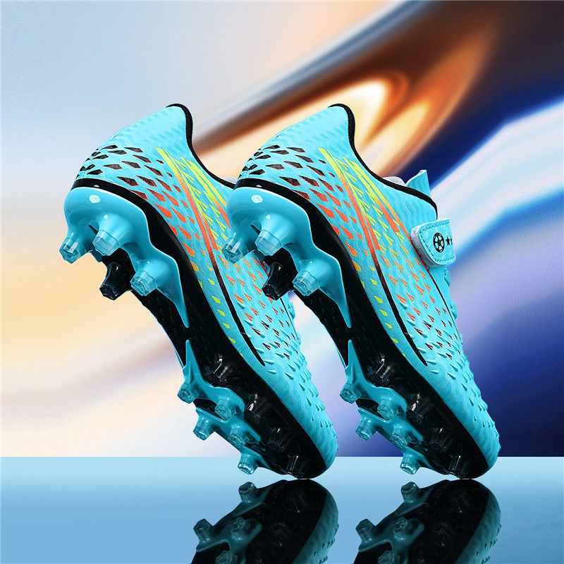 回力男童足球鞋儿童男款比赛训练魔术贴小学生大童男孩碎钉长钉鞋